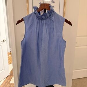 Banana Republic Light Blue Ruffle Neck Blouse
